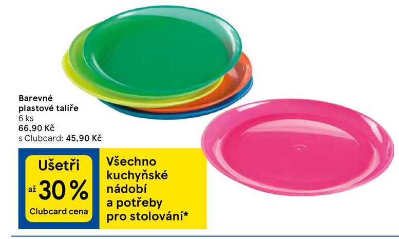 Barevné plastové talíře