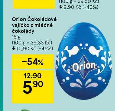 Orion Čokoládové vajíčko z mléčné čokolády