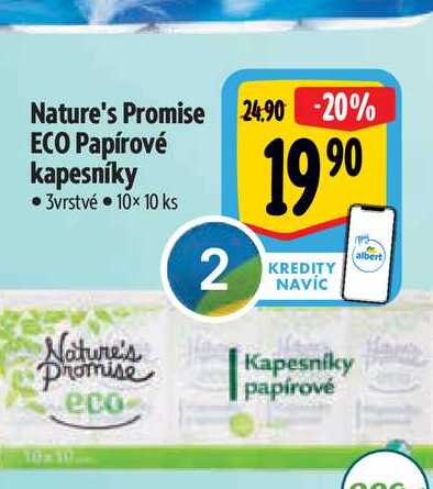 Nature's Promise ECO Papírové kapesníky • 3vrstvé  