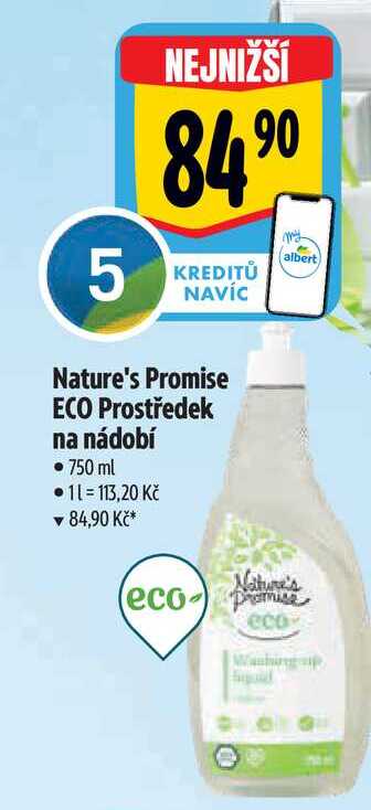   Nature's Promise ECO Prostředek na nádobí • 750 ml  