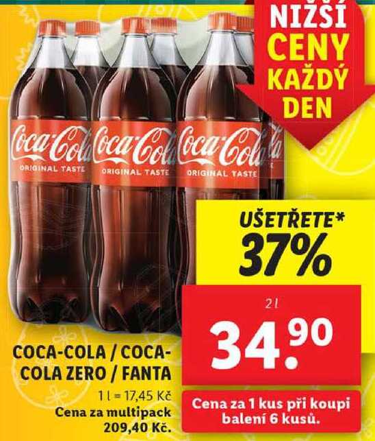 COCA-COLA / COCA- COLA ZERO / FANTA, 2 l