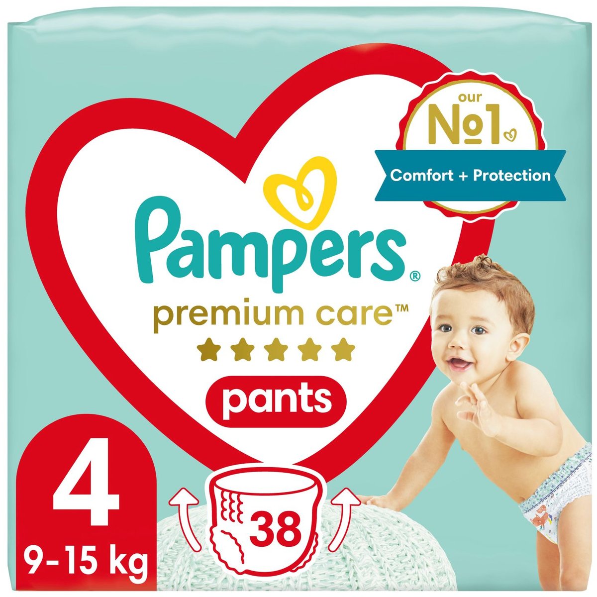 Pampers Pants Premium care plenkové kalhotky 4 (9–15 kg)