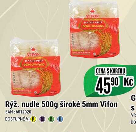 Rýž. nudle 500g široké 5mm Vifon 