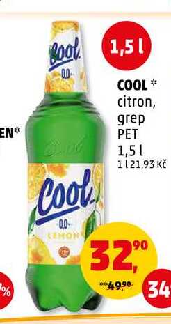 COOL citron, grep PET, 1,5 l