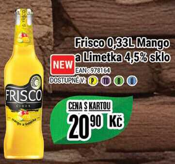 Frisco 0,33L Mango a Limetka 4,5% sklo  