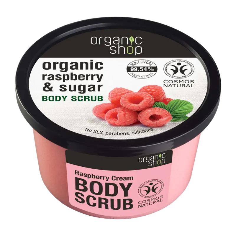 Organic Shop Tělový peeling malinová smetana, 250 ml