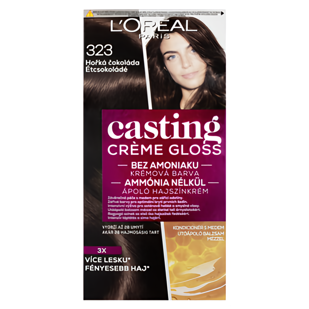 L´Oréal Paris Casting Creme Gloss semipermanentní barva na vlasy, odstín 323 horká čokoláda