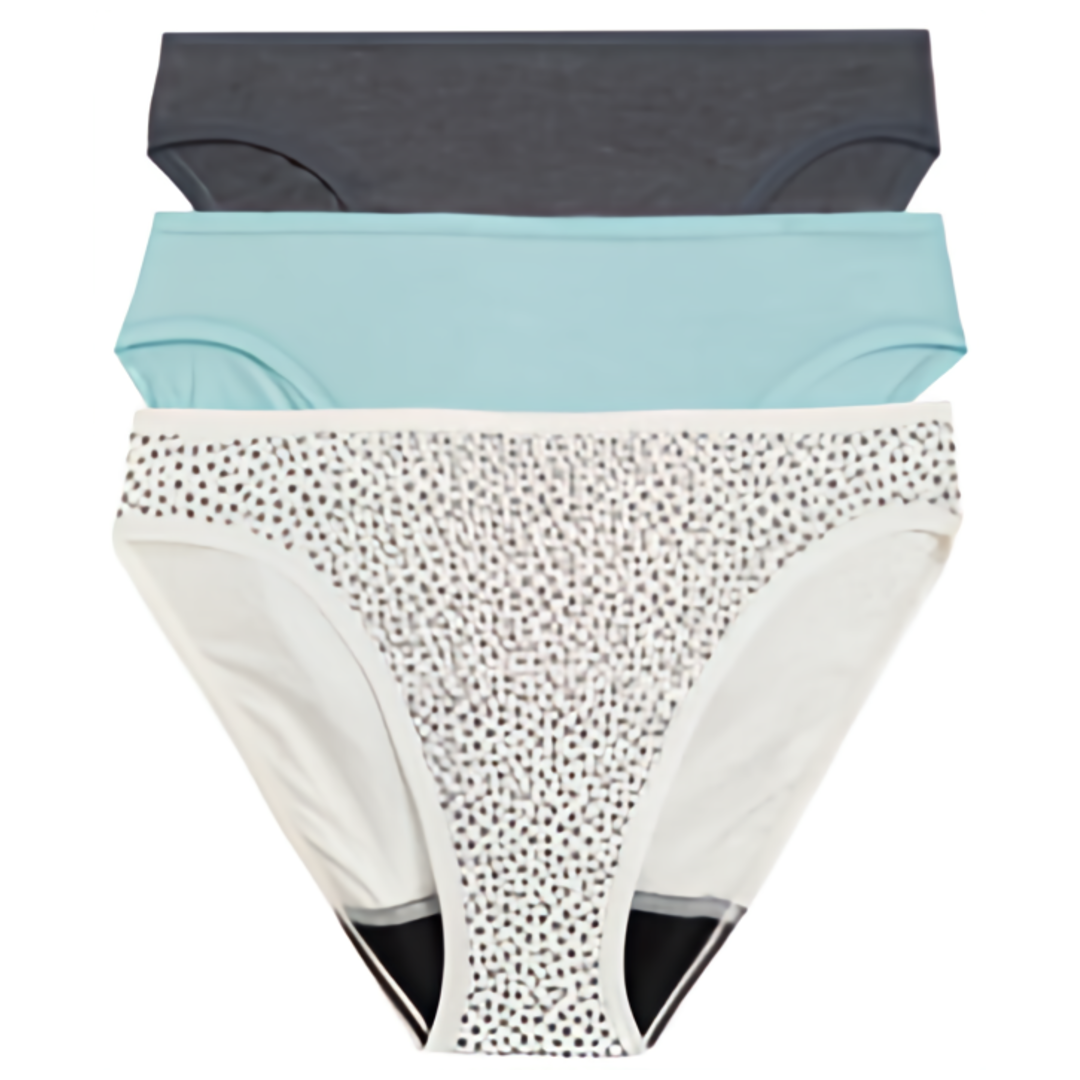 Marks & Spencer Menstruační kalhotky bikini střihu, středně savé, mix barev, 3ks, vel. 14