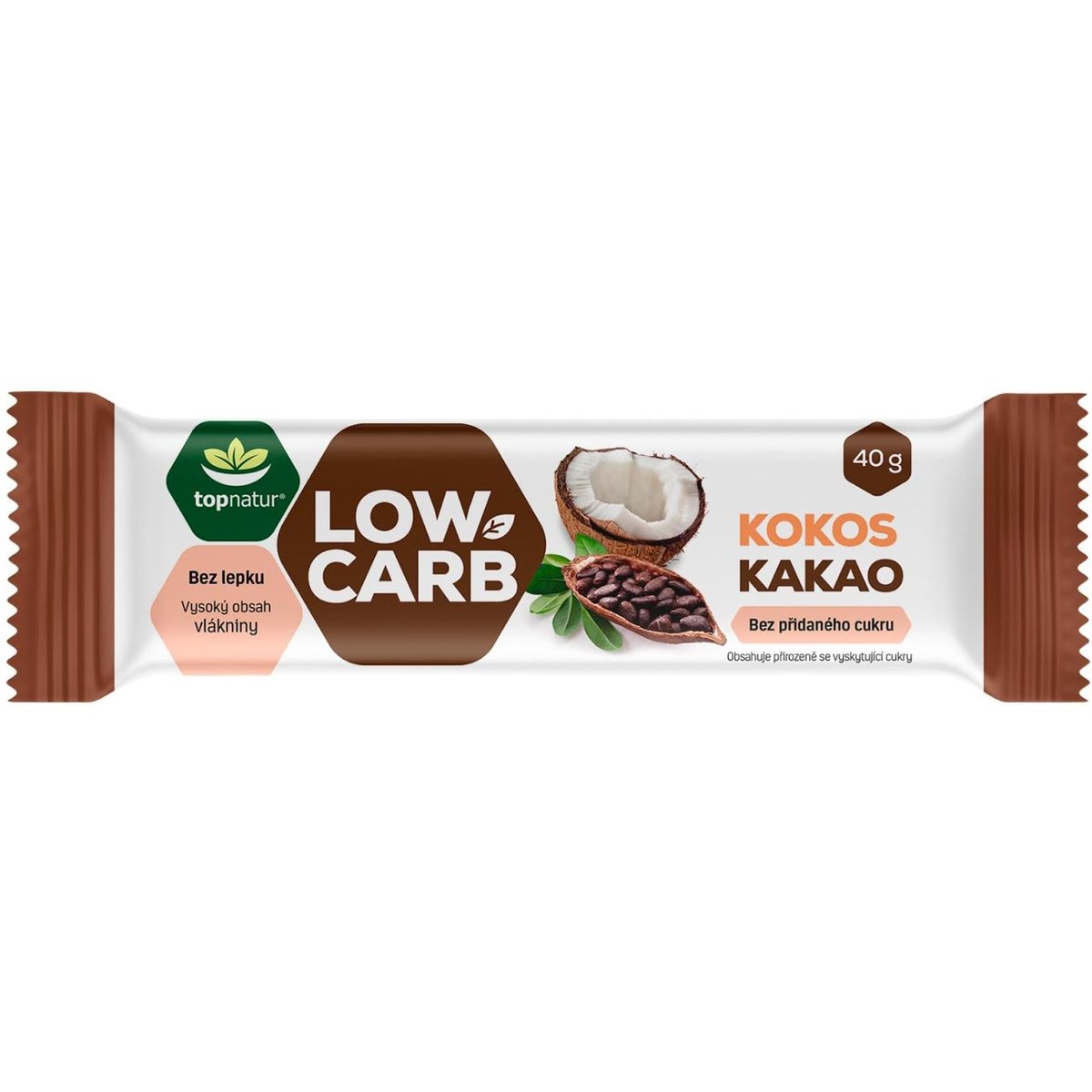 Topnatur Low Carb tyčinka Kokos & Kakao