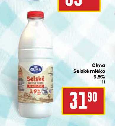Olma Selské mléko 3,9% 1l