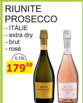 RIUNITE PROSECCO - ITÁLIE - extra dry - brut - rosé 0,75L 