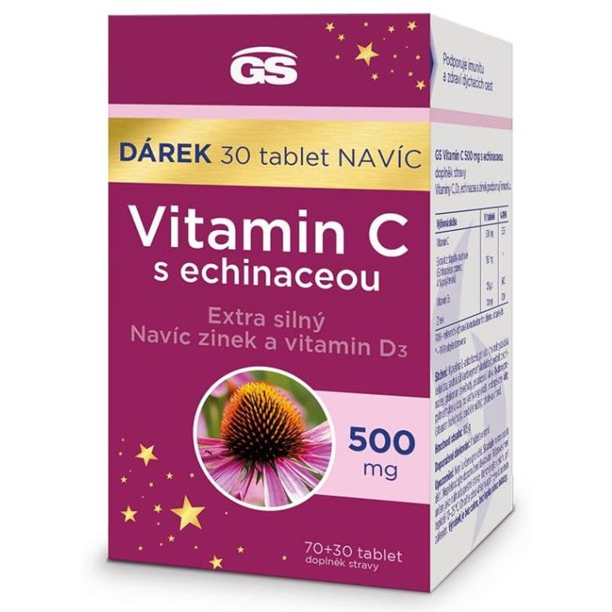 GS Vitamin C500 s echinaceou tbl.70+30 dárek 2023