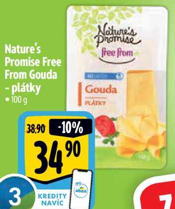 Nature's Promise Free From Gouda - plátky, 100 g