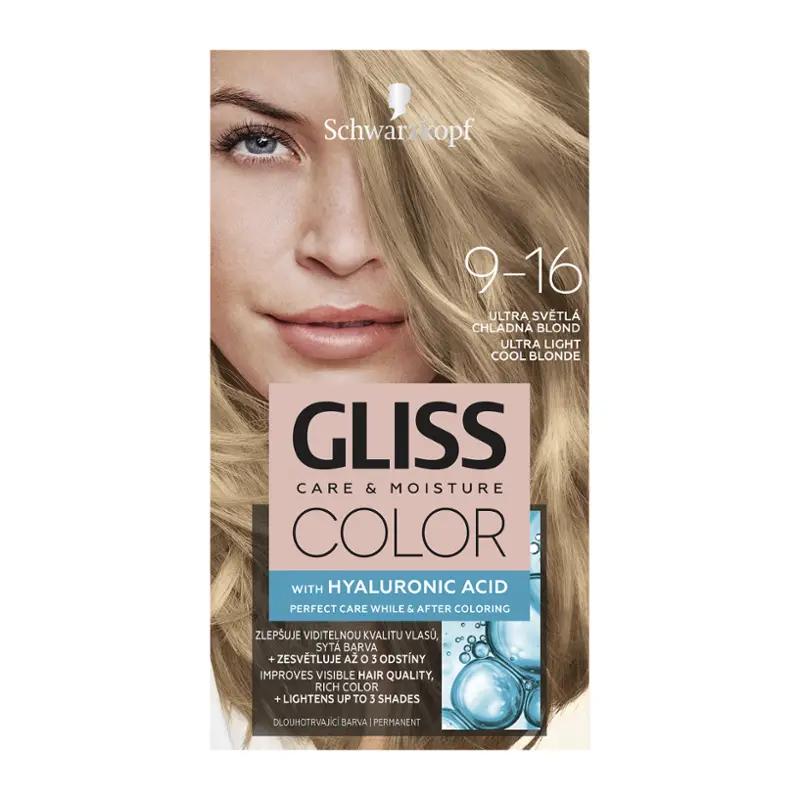 Gliss Color Barva na vlasy 9-16 ultra světlá chladná blond, 1 ks