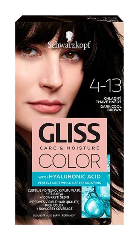 Gliss Color Barva na vlasy 4-13 Chladný Tmavě Hnědý, 1 ks