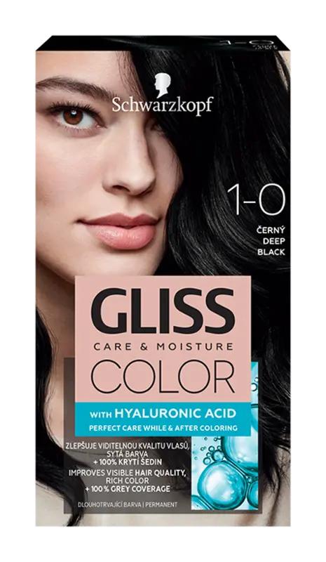 Gliss Color Barva na vlasy 1-0 Černý, 1 ks