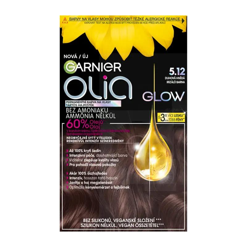 Garnier Permanentní barva na vlasy Olia Glow 5.12 hnědá, 1 ks