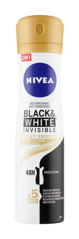 NIVEA Antiperspirant sprej Black & White Invisible Silky Smooth, 150 ml