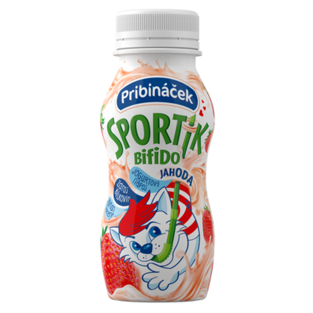Pribináček Sportík Bifido Jahoda - jogurtový nápoj