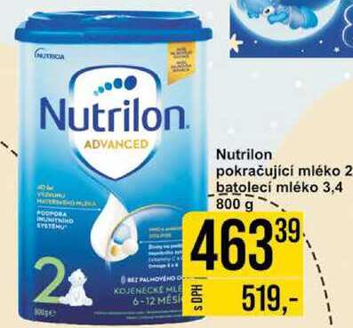 Nutrilon pokračující mléko 2, 800 g 