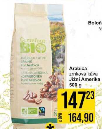 Arabica zrnková káva Jižní Amerika, 500 g 