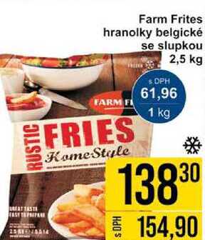 Farm Frites hranolky belgické se slupkou, 2,5 kg