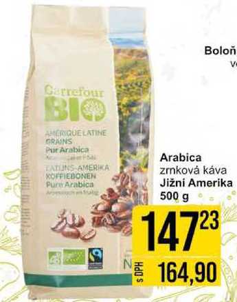 Arabica zrnková káva Jižní Amerika, 500 g 