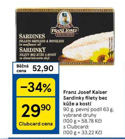 Franz Josef Kaiser Sardinky filety bez kůže a kostí