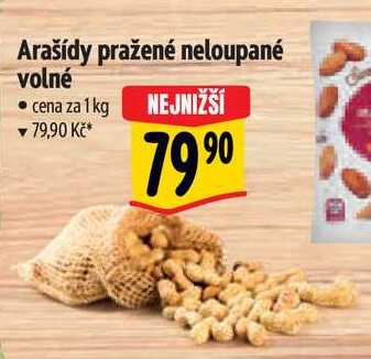 Arašídy pražené neloupané volné, cena za 1 kg 