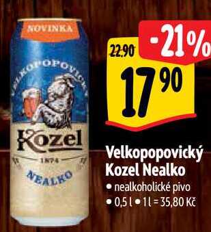 Velkopopovický Kozel Nealko, 0,5 l