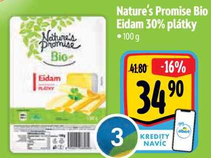 Nature's Promise Bio Eidam 30% plátky, 100 g