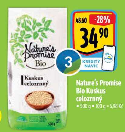 Nature's Promise Bio Kuskus celozrnný, 500 g 