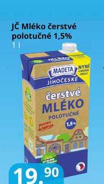 Jč Mléko čerstvé polotučné 1,5% 1l
