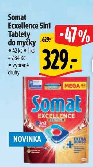 Somat Ecxellence 5in1 Tablety do myčky • 42 ks  