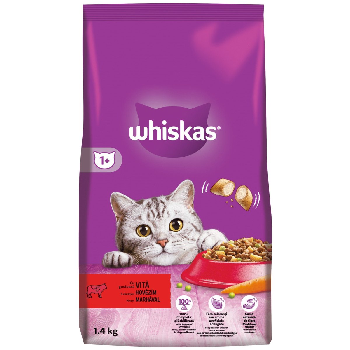 Whiskas Plněné granule s hovězím masem pro kočky