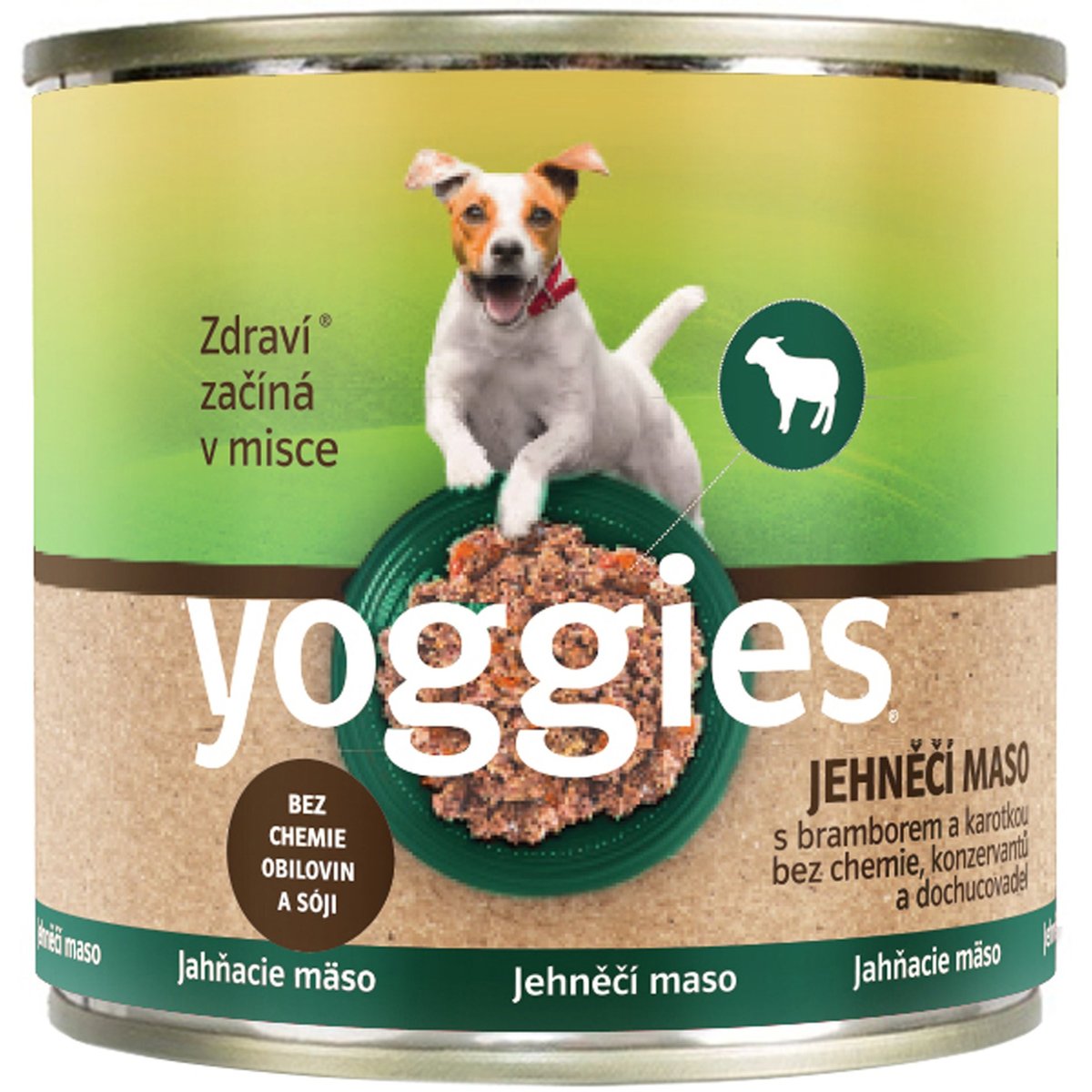 Yoggies Jehněčí konzerva s bramborem a karotkou pro psy