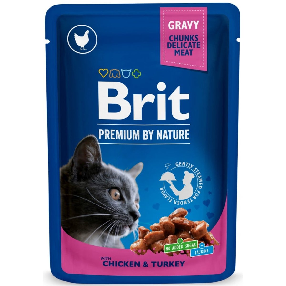 Brit Premium Cat with Chicken & Turkey kapsička pro kočky