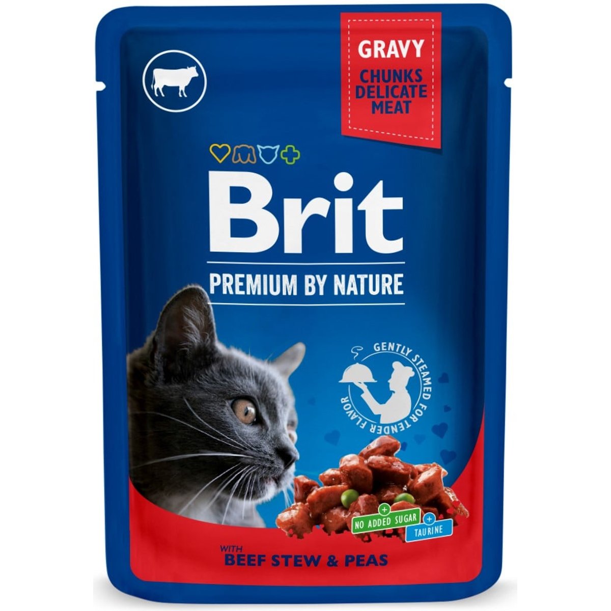 Brit Premium Cat with Beef Stew & Peas kapsička pro kočky