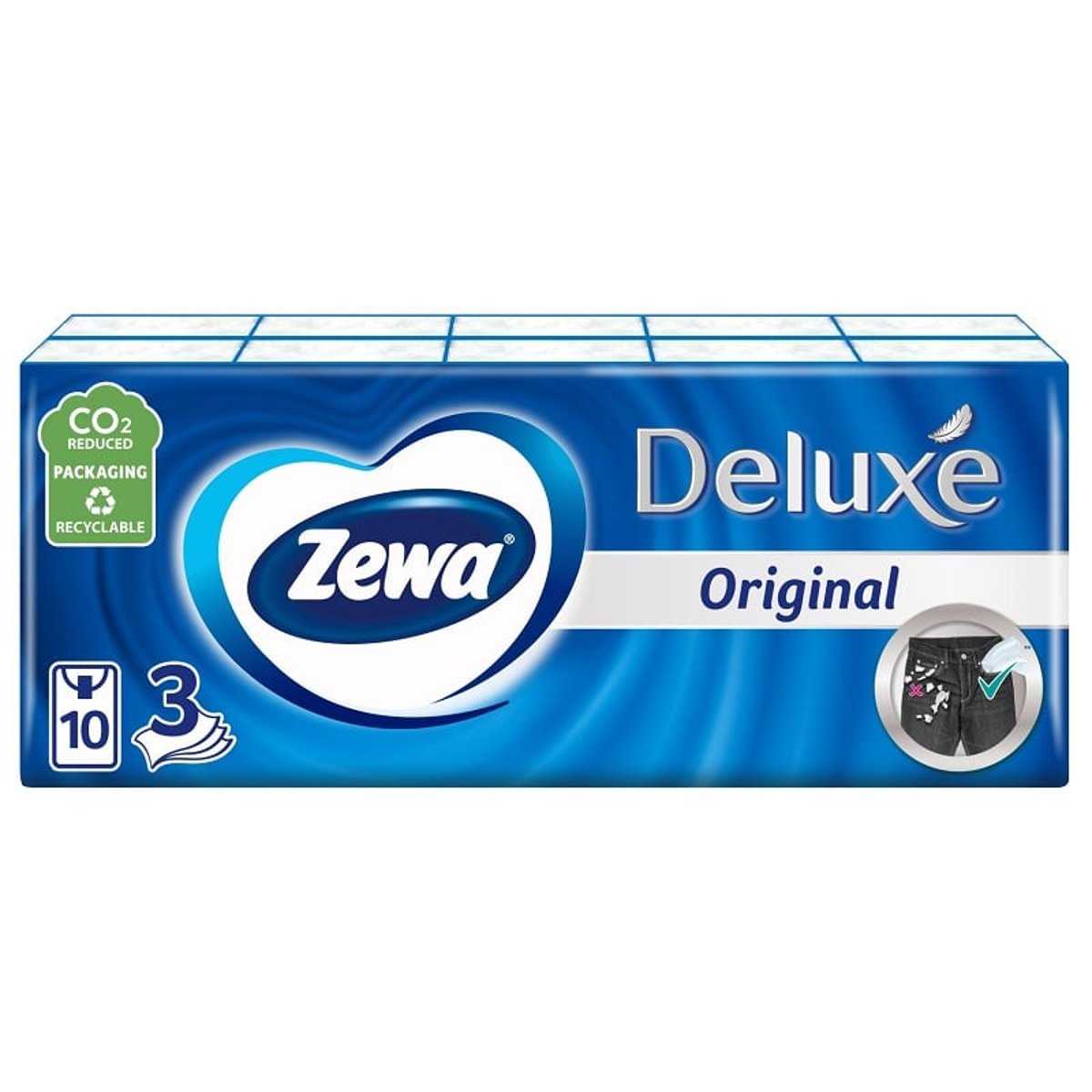 Zewa Deluxe Standard papírové kapesníky 3vrstvé 10x10ks