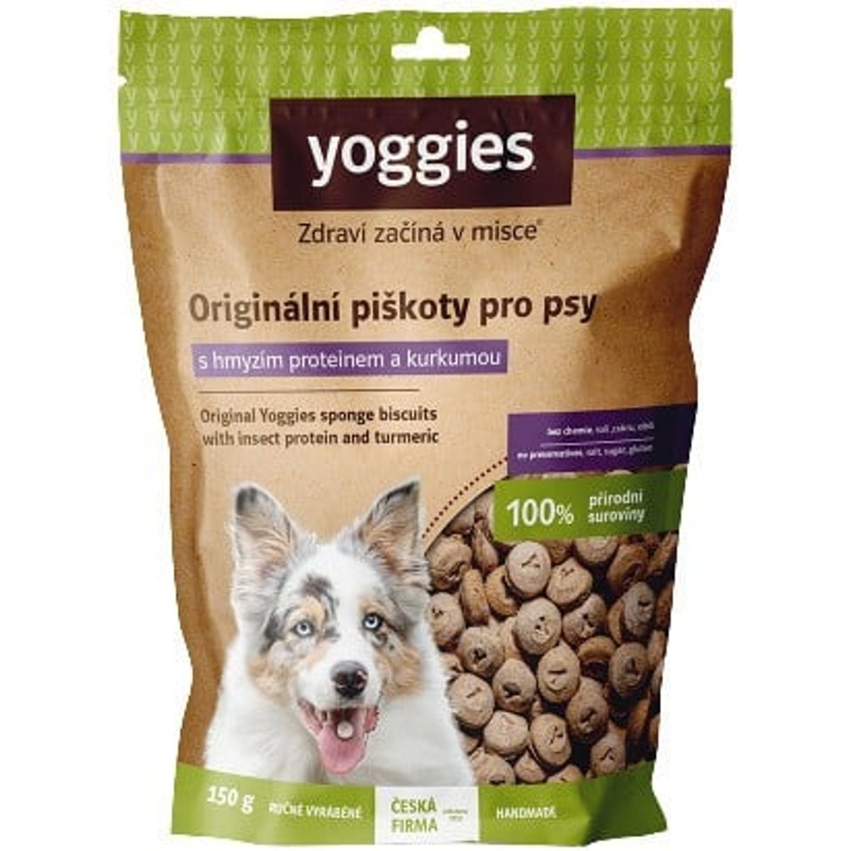 Yoggies Bezlepkové piškoty s hmyzím proteinem a kurkumou pro psy