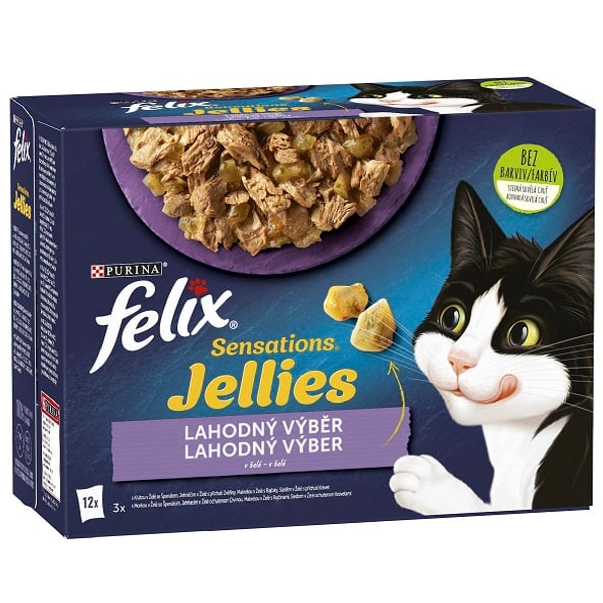 Felix Sensations jellies Kapsičky masový výběr v želé pro kočky (12×85 g)