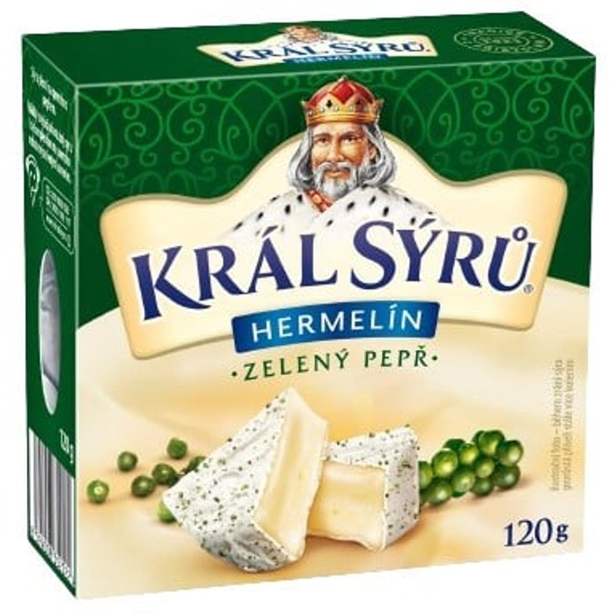 Král sýrů Hermelín se zeleným pepřem