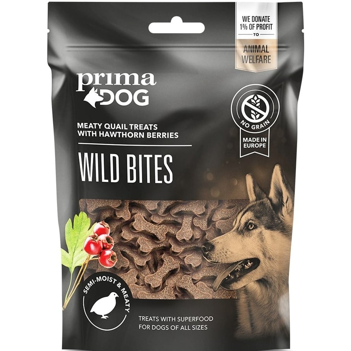 PrimaDog Wild Bites pamlsek pro psy s křepelčím