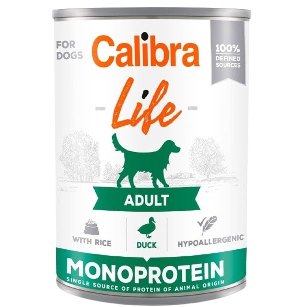 Calibra Dog Life konzerva pro dospělé psy s kachním a rýží