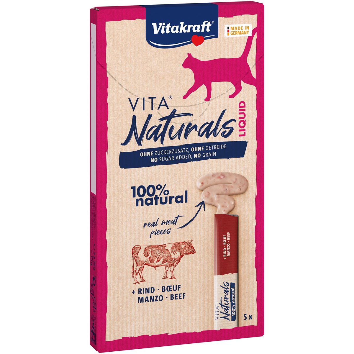 Vitakraft Naturals Liquid Snack Tekutý pamlsek pro kočky s hovězím