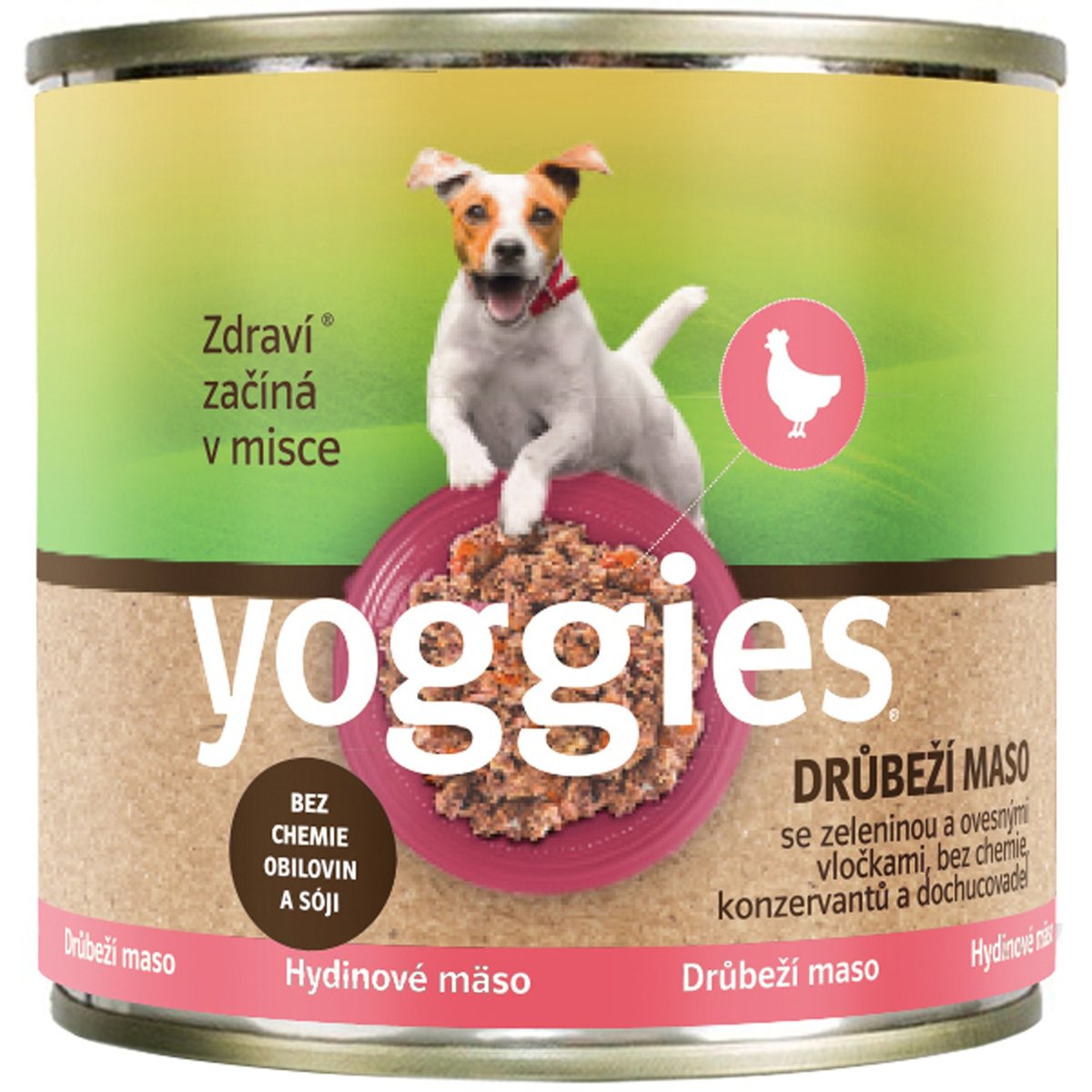 Yoggies Drůbeží konzerva se zeleninou a ovesnými vločkami pro psy