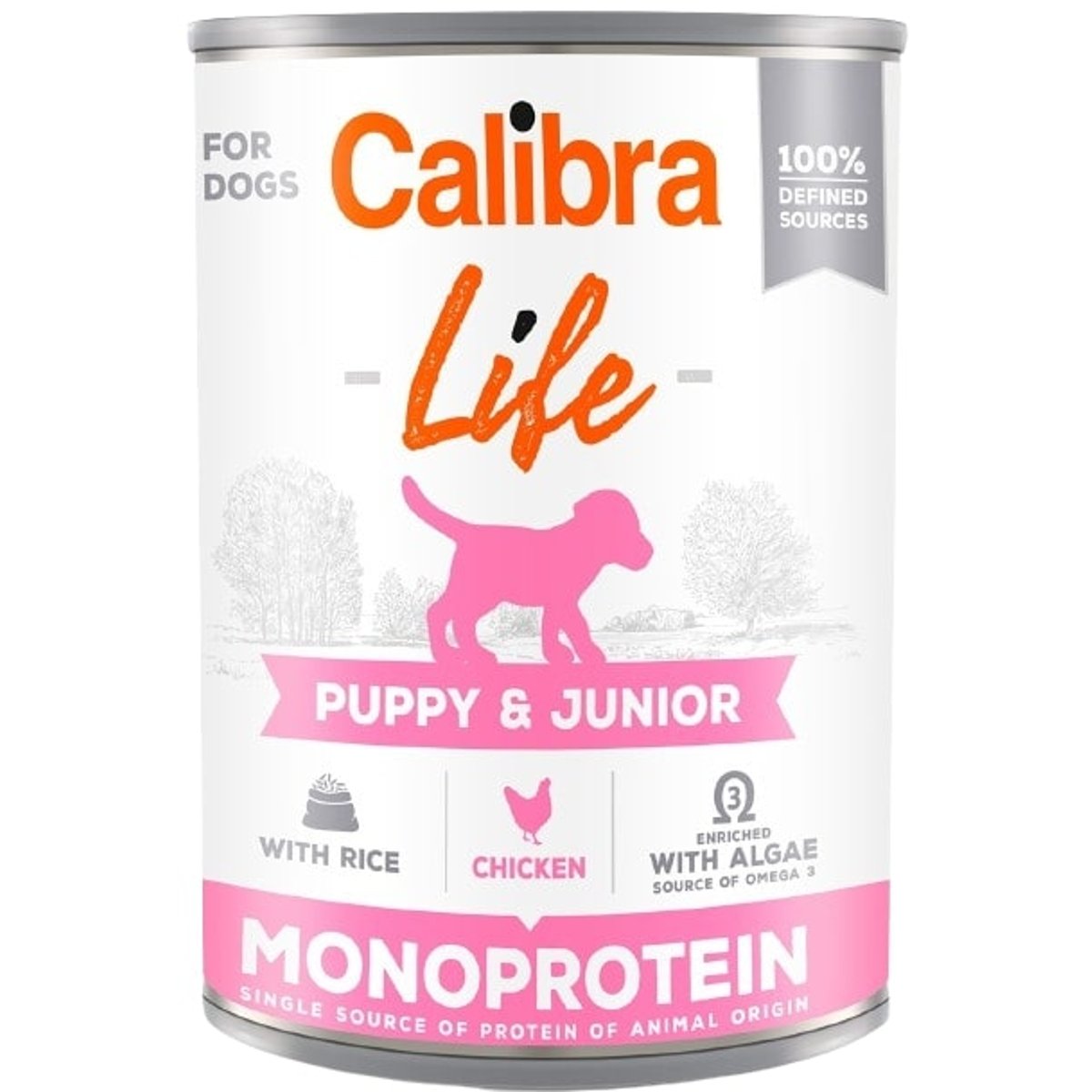 Calibra Dog Life konzerva pro štěňata s kuřecím a rýží