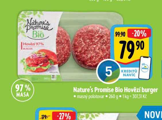  Nature's Promise Bio Hovězí burger  260g