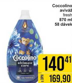 Coccolino aviváž fresh 870 ml, 58 dávek 