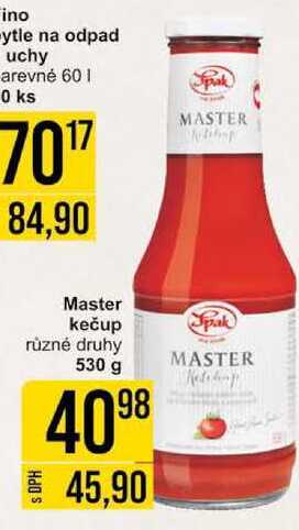 Master kečup různé druhy, 530 g